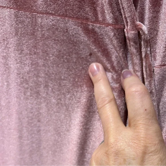 Baltic Born Elegant Rose Pink velvet wrap Dress bridesmaid wedding XL - Picture 9 of 10